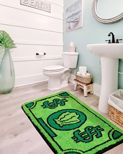 RoomTalks Cute Money Rug 3x5 Cartoon Funny Cool Small Throw Rugs for Girls Bedroom Kids Bathroom Kitchen Dorm Non Slip Machine Washable Soft Shag Accent Floor Rug, Unique Gift for Kids Girls - LeafyLoom