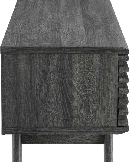 Modway Render Mid-Century Modern Low Profile 70 Inch TV Stand in Charcoal, 70" - LeafyLoom