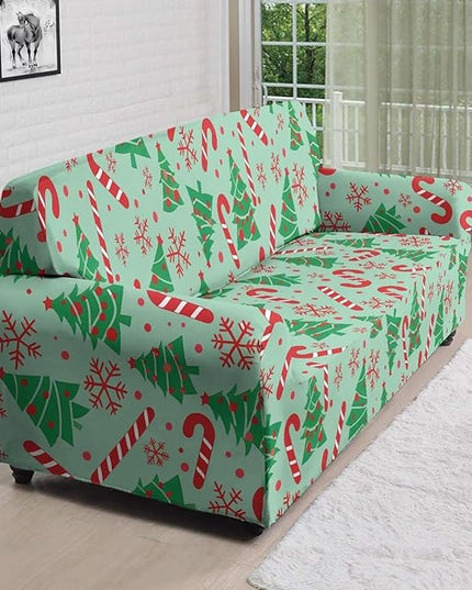 FKELYI Green Christmas Tree Sofa Slipcover Comfortable Sofa Couch Cover with Elastic Bottom Stretch Furniture Protector for Indoor XL FKELYI