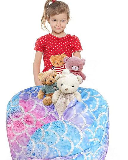KABOER Bean Bag Cover for Kids,200L Stuffed Animal Storage Bean Bag Chair Cover |Stuffable Zipper Beanbag for Organizing Children Soft Plush Toys (32x29inch) - LeafyLoom