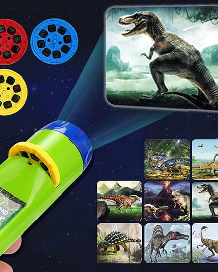 Georgie Porgy Children Projector Toys Educational Science Set Wall Ceiling Tent Torch Flashlight for Kids Gifts for Boys Girls (Dinosaur) - LeafyLoom