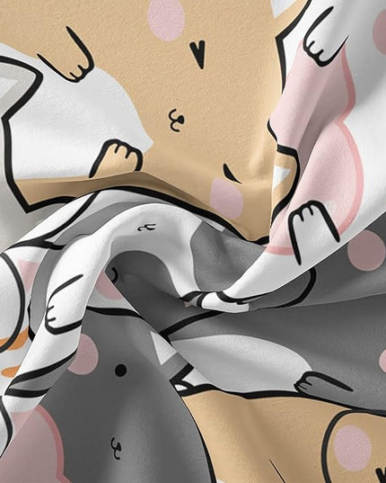 Kawaii Cat Comforter King Size,Cats Comforter Set for Kids Teens Girls Boys,3Pcs Bedding Set Printed Comforter with 2 Pillowcases,Down Alternative,Soft and Lightweight，King Size - LeafyLoom