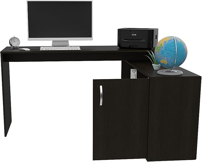 NicBex Kimberly-DW-00200-LWJ Home Office Desks, 59.64"x45.86"x30.11", Black - LeafyLoom