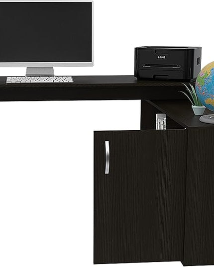 NicBex Kimberly-DW-00001-LWJ Home Office Desks, 59.6"x45.9"x30.1", Black - LeafyLoom