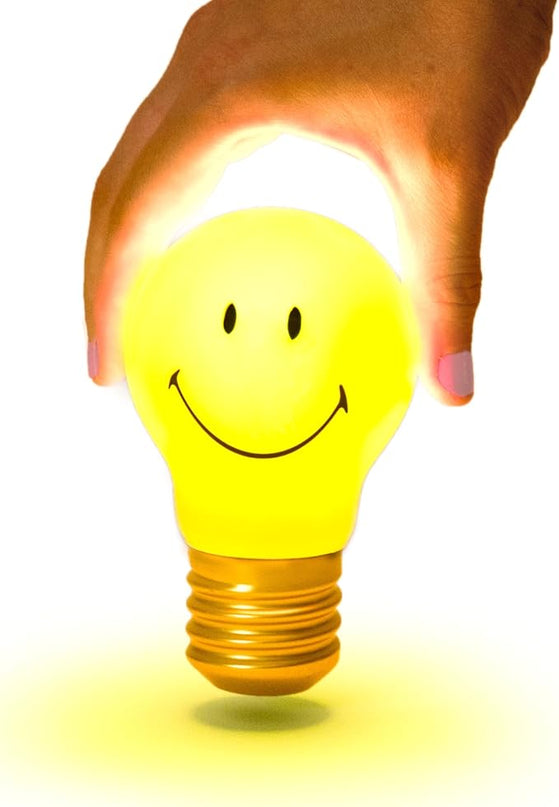 Suck UK | Smiley Face Lamp | Cordless Table Lamp Led Light Bulb | Smiley Face Light & Smiley Face Decor | Kids Night Light | USB Rechargeable Lamp | Cool Room Decor & Kids Room Decor | Cordless Lamps - LeafyLoom