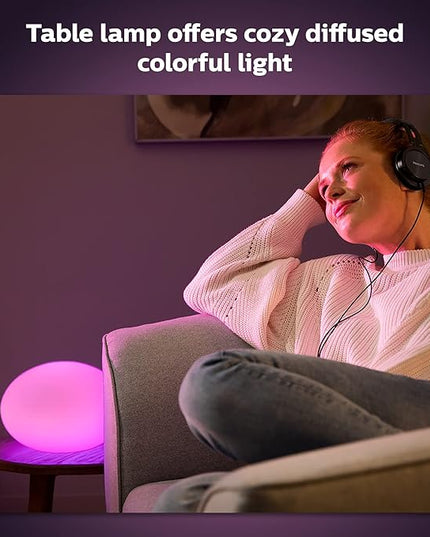 Philips Hue Flourish Smart Table Lamp, White- White and Color Ambiance LED Color-Changing Light- 1 Pack - Control with Hue App- Compatible with Alexa, Google Assistant, and Apple Homekit PhilipsHue