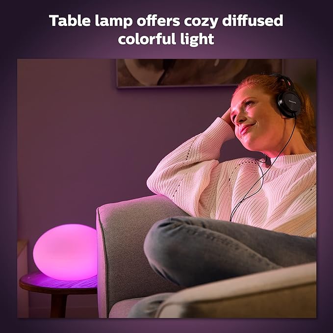 Philips Hue Flourish Smart Table Lamp, White- White and Color Ambiance LED Color-Changing Light- 1 Pack - Control with Hue App- Compatible with Alexa, Google Assistant, and Apple Homekit PhilipsHue