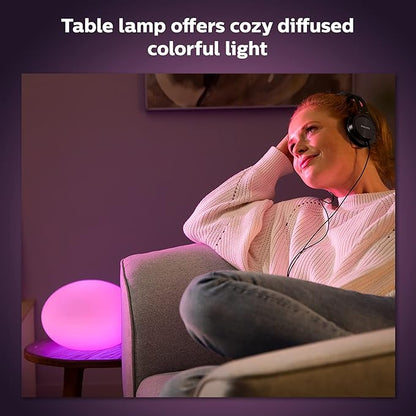 Philips Hue Flourish Smart Table Lamp, White- White and Color Ambiance LED Color-Changing Light- 1 Pack - Control with Hue App- Compatible with Alexa, Google Assistant, and Apple Homekit PhilipsHue
