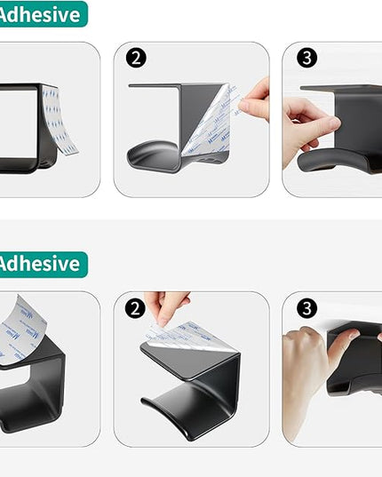 HomeMount Headphone Hook Under Desk - Headphone Holder Under Table, Adhesive Gaming Headphone Stand Hanger Desk Mount for Most Headphone（Black） - LeafyLoom