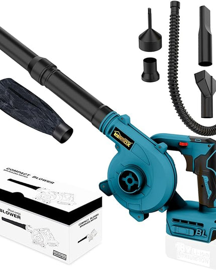 Cordless Leaf Blower for Makita 18V Battery, 2-in-1 Handle Electric Blower + Vacuum Cleaner, 6 Variable Speed Up to 180MPH, Electric Jobsite Air Blower with Brushless Motor (Battery Not Included) - LeafyLoom