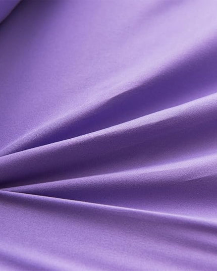 A Nice Night Waterfall Flutter Ruffle 3PCS Comforter Set,Chic Ruffled Textured Princess Bedding Set,Bling Purple,Twin - LeafyLoom