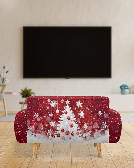 FKELYI Christmas Tree Sofa Furniture Protector Easy Going Stretch Sofa Slipcover Non-Slip Sofa Couch Cover Washable Sofa Slipcovers L FKELYI