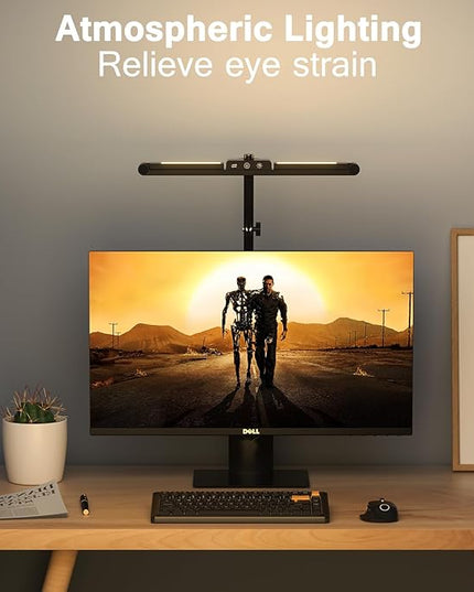 Led Desk Lamp for Office Home, Architect Desk Lamp with Clamp, Ultra Bright Dimmable Table Light, Stepless Dimming and Tempering Desk Light for Workbench Drafting Reading Study (Black) - LeafyLoom