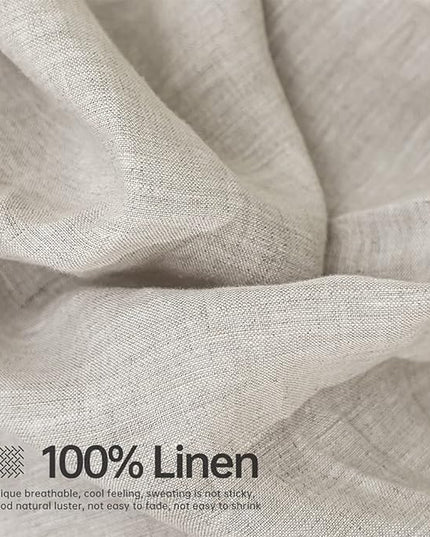 Simple&Opulence 100% Linen Sheet Set Solid Color- 6 Pcs Washed French Flax Bed Sheets (1 Flat Sheet, 1 Fitted Sheet, 4 Pillowcases) - Breathable Home Collection (Basic Linen, King) - LeafyLoom