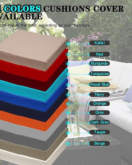 ClawsCover 14Pack Outdoor Patio Seat and Back Cushions Replacement Covers Fit for 7Pieces 6-Seater Wicker Rattan Sectional Couch Chair Furniture Set,Black-Include Cover Only (Large) - LeafyLoom