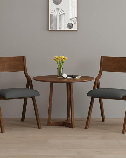 Ball & Cast Padded Folding Chairs 2 Pack,Solid Wood Frame,18" Seat Height,Space Saving,Easy to CarrySuitable for dining room, bedroom and outdoor, Dark gray - LeafyLoom