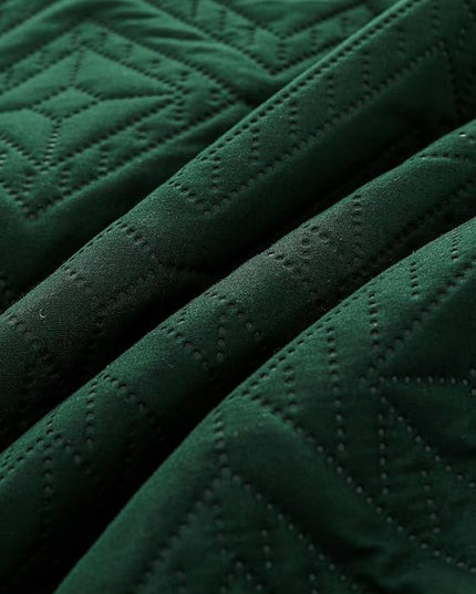 WONGS BEDDING Emerald Green Comforter Set King Size(104“×90”), Boho Geometric Textured Bedding Comforter Sets - 3 Pieces Reversible Soft Microfiber Ultrasonic Bedding with 2 PillowCases - LeafyLoom