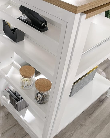 Sauder Miscellaneous Storage Kitchen Island, L: 31.50" x W: 32.88" x H: 36.00", White Finish - LeafyLoom