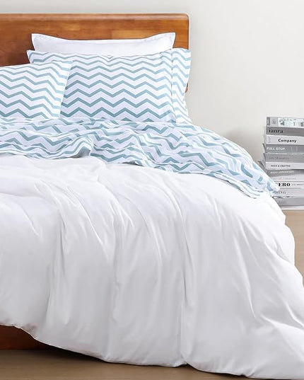 LANE LINEN Twin Size Bed Sheets, 100% Organic Cotton Twin Sheet Set, 3Pc Sheets for Twin Bed, Cooling Twin Bed Sheets Boys, Hotel Style Sheets & Pillowcases Set, Deep Pocket Sheets - Chevron - LeafyLoom