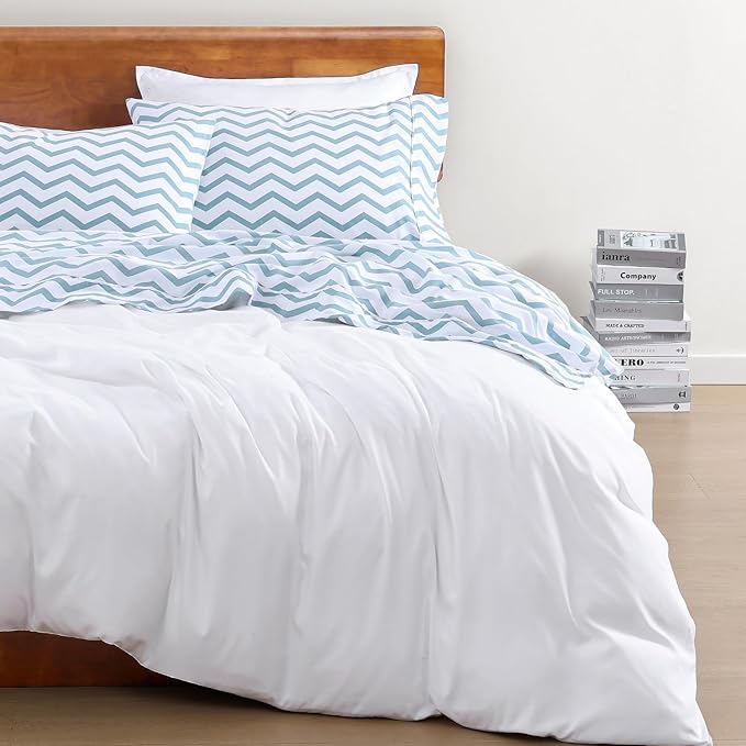 LANE LINEN Twin Size Bed Sheets, 100% Organic Cotton Twin Sheet Set, 3Pc Sheets for Twin Bed, Cooling Twin Bed Sheets Boys, Hotel Style Sheets & Pillowcases Set, Deep Pocket Sheets - Chevron - LeafyLoom