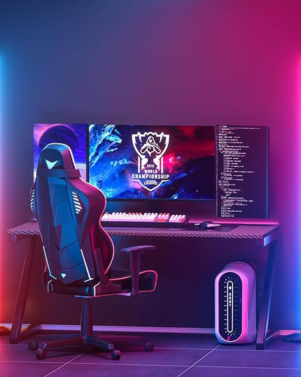 bedee LED Corner Floor Lamp: 64.5 Inch RGB Color Changing with Music Sync, Modern Standing Mood Lighting Remote & App Control, Creative DIY Mode Timing for Living Room Gaming - LeafyLoom