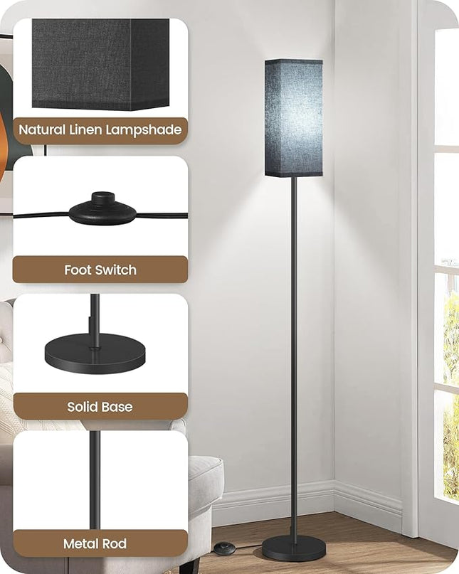 Floor Lamp, Pole Lamp with Foot Switch, Modern Standing Lamp Lampshade, Minimalist Freestanding Lamp (Bulb Not Included), for Living Room, Bedroom Office FCC Listed, Black B07LD05 - LeafyLoom