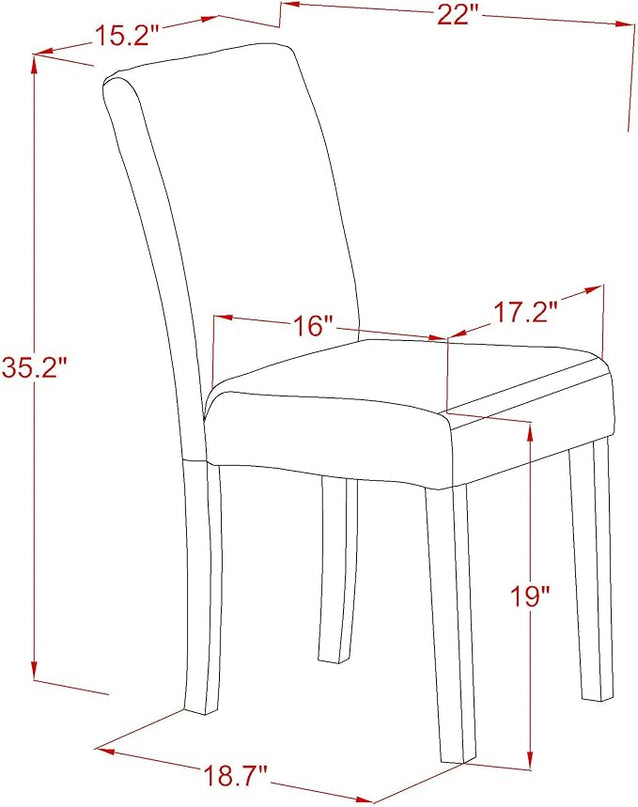 East West Furniture 1NDAB5-LWH-64 5 Piece Dinette Set for 4 Includes a Rectangle Room Table with Dropleaf and 4 White Faux Leather Parson Dining Chairs, 30x48 Inch - LeafyLoom