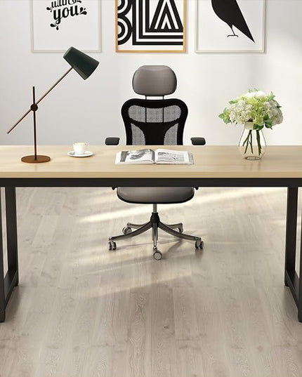 Tribesigns Computer Desk, Large Office Desk Computer Table Study Writing Desk for Home Office, Walnut + Black Leg, 63 X 23.6 inch - LeafyLoom