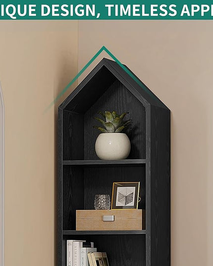 YITAHOME 73" Tall Narrow Bookshelf, Modern Open 5 Tier Bookcase, Wooden Shelf Stand for Small Spaces, Display Shelving Storage Rack for Bedroom, Living Room, Home Office, Black - LeafyLoom