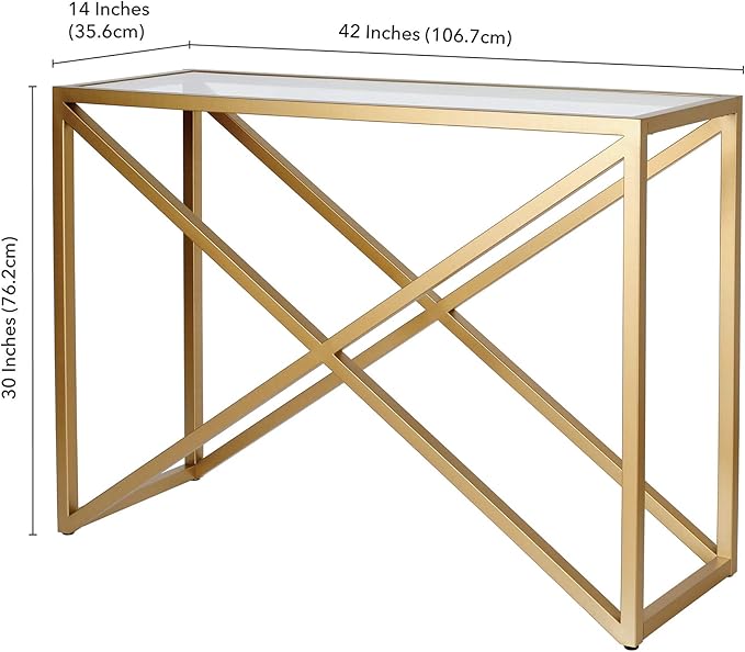 Henn&Hart 36" Tall Rectangular Bookcase in Gold, for Home Office, Living Room - LeafyLoom