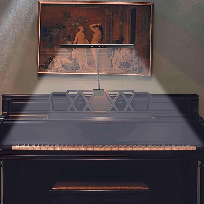 Piano Lamp with 3 Color Modes, Adjustable Height & Direction - Desk Piano Light with Auto-Off Timer - Wide Illumination Music Stand Light for Grand & Digital Pianos - LeafyLoom