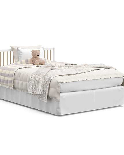 Graco Teddi 5-in-1 Convertible Crib (White with Driftwood) – GREENGUARD Gold Certified, Converts to Daybed, Toddler & Twin Bed with Headboard and Footboard, Adjustable Mattress Height - LeafyLoom