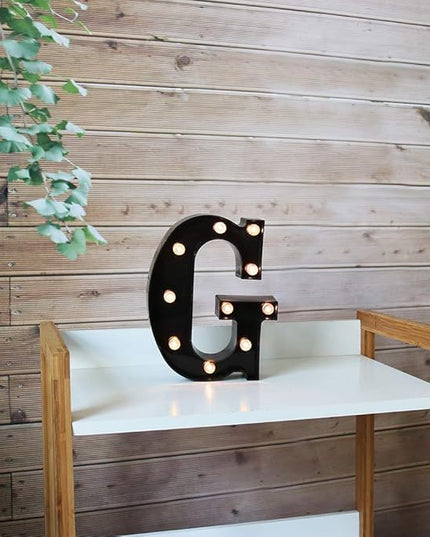 Light Up Black Alphabet Marquee Letters Sign LED Marquee Number Lights Sign for Night Light Home Bar Christmas Lamp Birthday Party Wedding Decoration G - LeafyLoom