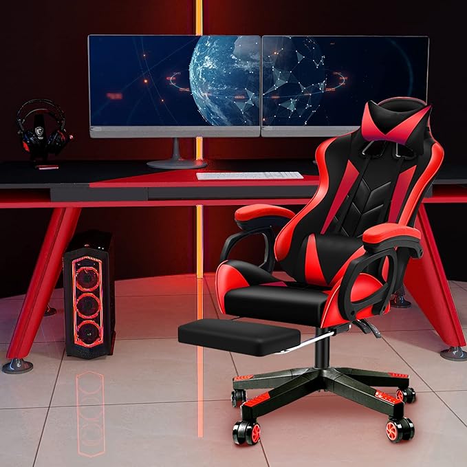 28 inch Nylon Gaming Chair Base Replacement with 5 Casters, Heavy Duty Office Chair Base Part - LeafyLoom
