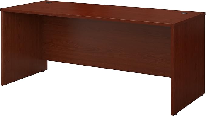 Bush Business Furniture Series C 72W Office Desk in Mahogany, Large Computer Table for Home and Professional Workplace - LeafyLoom