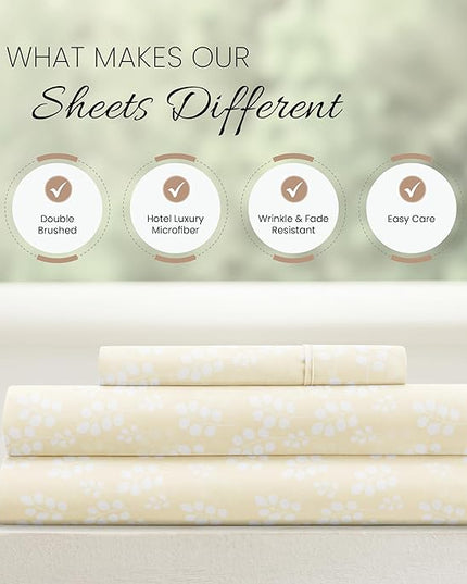 Linen Market 4 Piece Twin Bedding Sheet Set (Wheatfield Ivory) - Sleep Better Than Ever with These Ultra-Soft & Cooling Bed Sheets for Your Twin Size Bed - Deep Pocket Fits 16" Mattress - LeafyLoom
