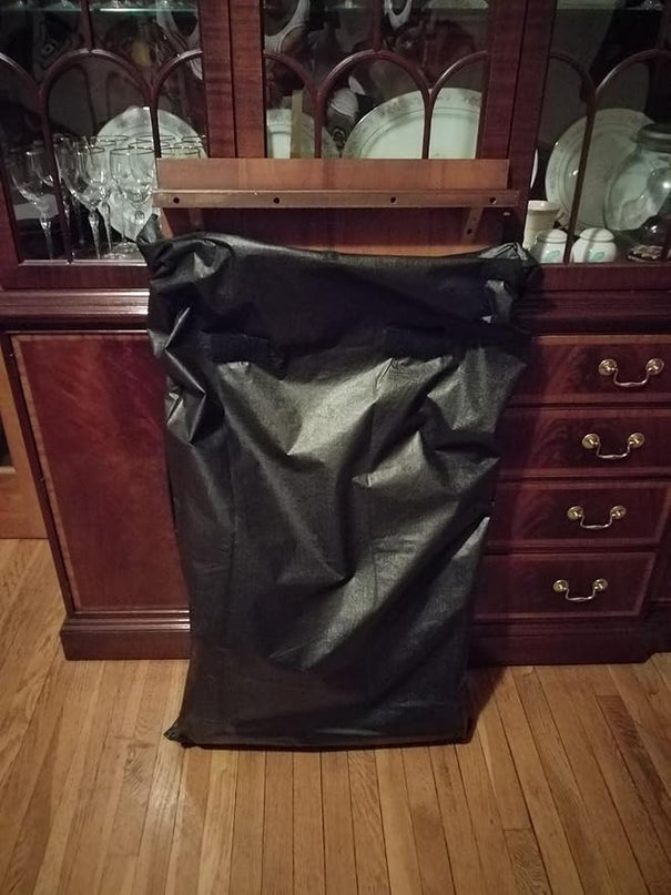 Table Leaf Storage Bag Padded 2 Pack, Heavy Duty Dining Table Leaf Bag, Extra Thick Flannel Backing Dining Table Cover Protector, 51" Lx24''W, Water-Resistant Scratch Resistant, Black - LeafyLoom