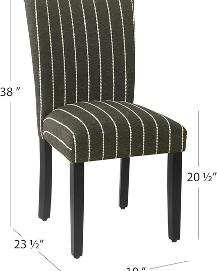 HomePop Classic Parsons Dining Chairs, Pack of 2, Black with Boucle Stripe - LeafyLoom