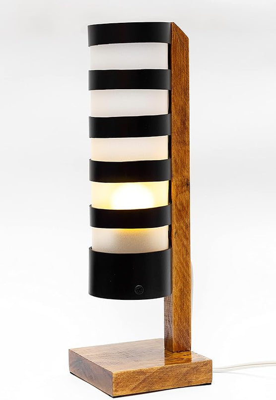 Desk Lamp for Bedside Table with 1 Watt Yellow LED Bulb, Decorative Handmade Nigthstand Lamp for Bedroom, Living Room, Kids Room or College Dorm. Warm Light to Decorate Romantic Spaces - LeafyLoom