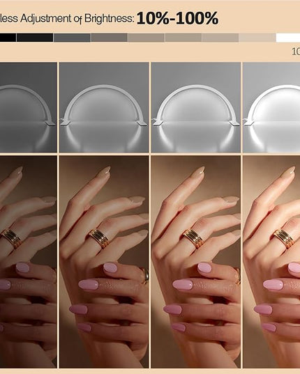 Half Moon LED Light Lamp for Nails Desk, Arch Light for Nail Techs, 22'' Pro Table Lamp for Nails,Tattoo,Eyebrows,Lash Extensions, Skincare, Nail Tech Lamp | Manicure Led Light | Lash Tech Light - LeafyLoom