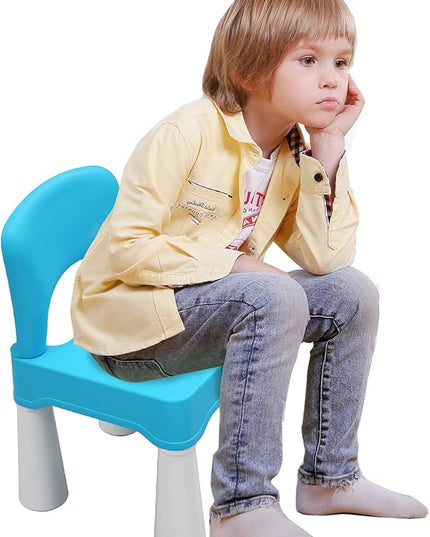 burgkidz Plastic Toddler Chair, Durable and Lightweight Kids Chair, 9.3" Height Seat, Indoor or Outdoor Use for Toddlers Boys Girls Blue - LeafyLoom