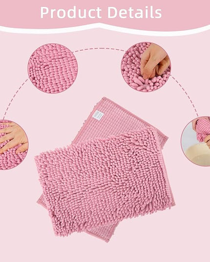 Locker Rug school girl rugs Carpet Chenille 100% Microfiber Locker Carpet with Non Skid Backing Locker Decorations (Pink, 11.5X17.5) - LeafyLoom