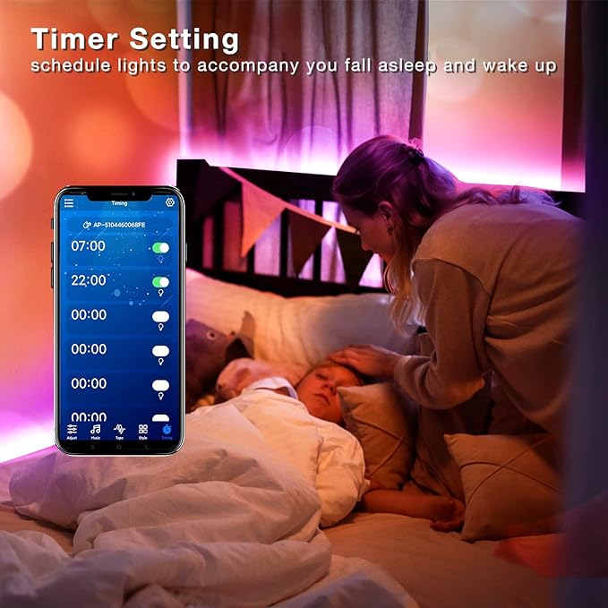 phopollo LED Lights for Bedroom 200ft, Music Sync Color Changing, Smart App Control with Remote, Ultra-Long LED Strip Lights for Party, Home Decoration. Phopollo