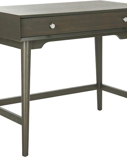 Safavieh Home Office Isadora Mid-Century Modern Ash Grey 1-drawer Desk - LeafyLoom