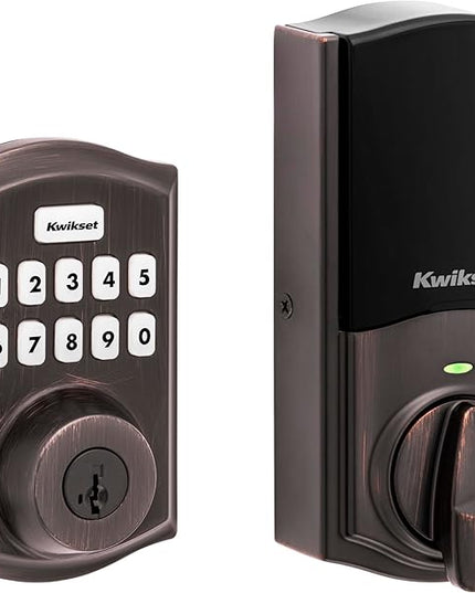 Kwikset HomeConnect 620 Z-Wave Long Range Enabled Keypad Smart Lock with Convenient Keyless Entry, Customizable User Codes, S2 Security and SmartStart Provisioning Venetian Bronze Traditional Kwikset