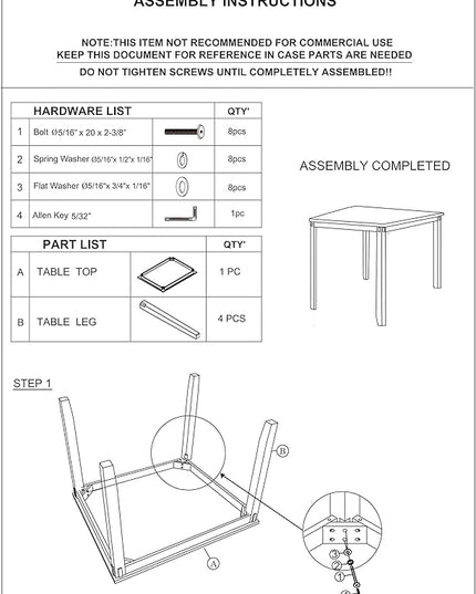 NicBex Small Dining Table Set for 4 5Pc Set Kitchen Breakfast Counter Height Dining Table with Wooden Top Upholstered Cushion 4 High Chairs Dining Room Furniture, Grey Mix - LeafyLoom