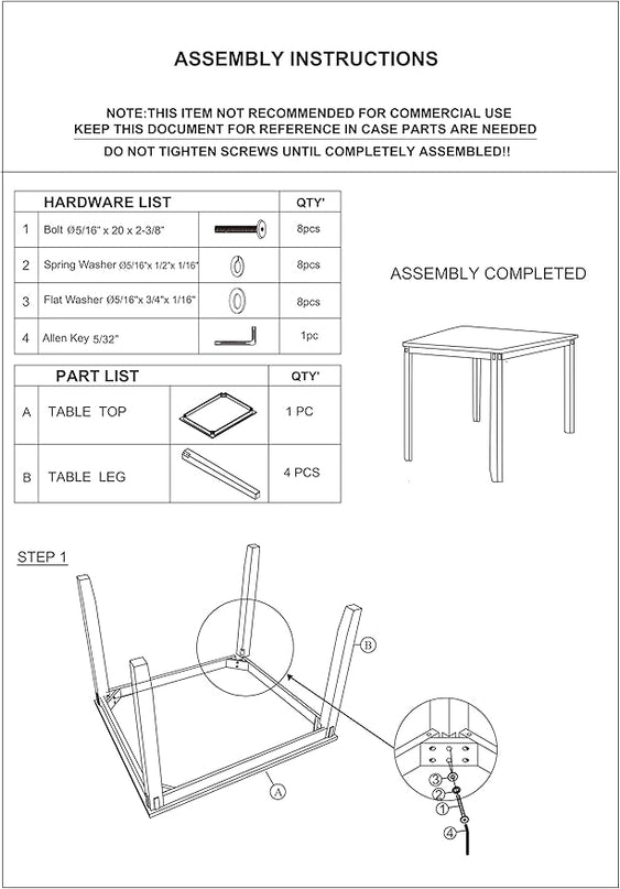 NicBex Small Dining Table Set for 4 5Pc Set Kitchen Breakfast Counter Height Dining Table with Wooden Top Upholstered Cushion 4 High Chairs Dining Room Furniture, Grey Mix - LeafyLoom
