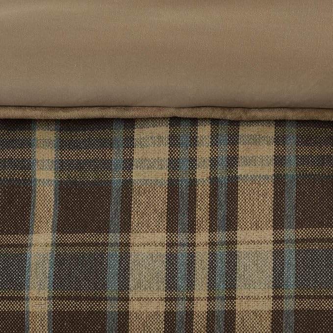 Woolrich Rustic Lodge Cabin Comforter Set - All Season Down Alternative Warm Bedding Layer and Matching Shams, Oversized Twin, Hadley Plaid, Multi - LeafyLoom