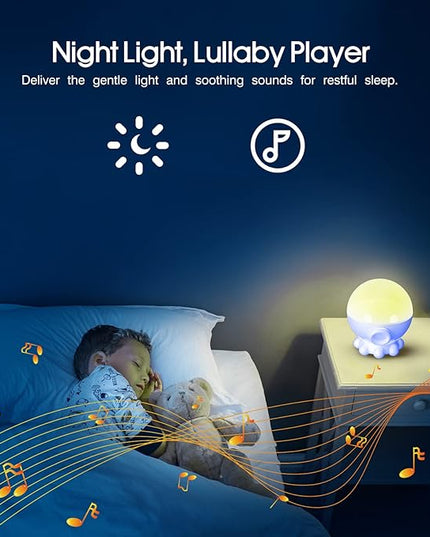 Night Light Projector Christmas Gift for Kids, Kids Toys for Girls Boys, Star Moon & Ocean Projection for 2-10 Year Old Girls, Lullaby Songs, Toddler Toys,Adjustable 360-Degree Rotation,Octopus Decor - LeafyLoom