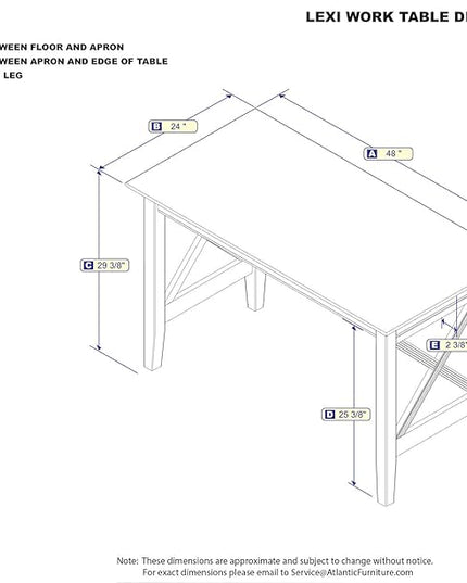 Multi-Purpose Desk, Writing Desk, Craft Table, Work Table, Computer Desk, Solid Wood, Brown - LeafyLoom